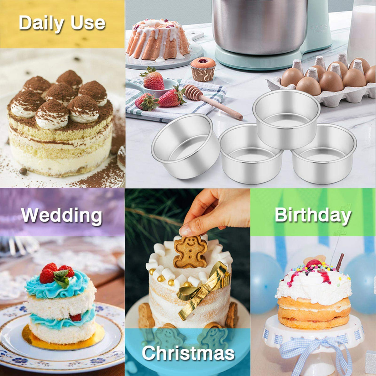 TeamFar dishwasher safe mini cake pan for effortless cleanup