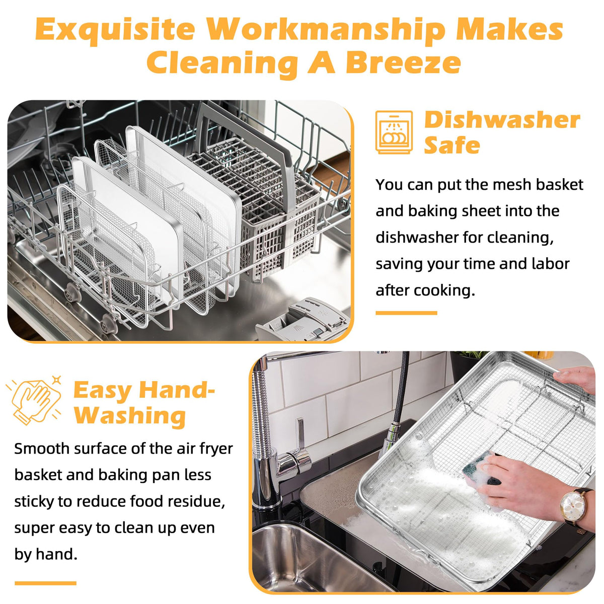 TeamFar dishwasher-safe set simplifies cleaning after baking.