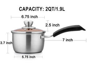 TeamFar 2 Qt saucepan labeled dishwasher-safe for convenient cleanup