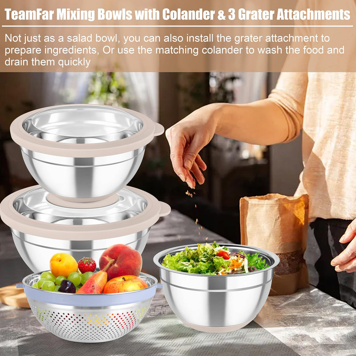 TeamFar dishwasher-safe bowls simplify cleanup after cooking tasks