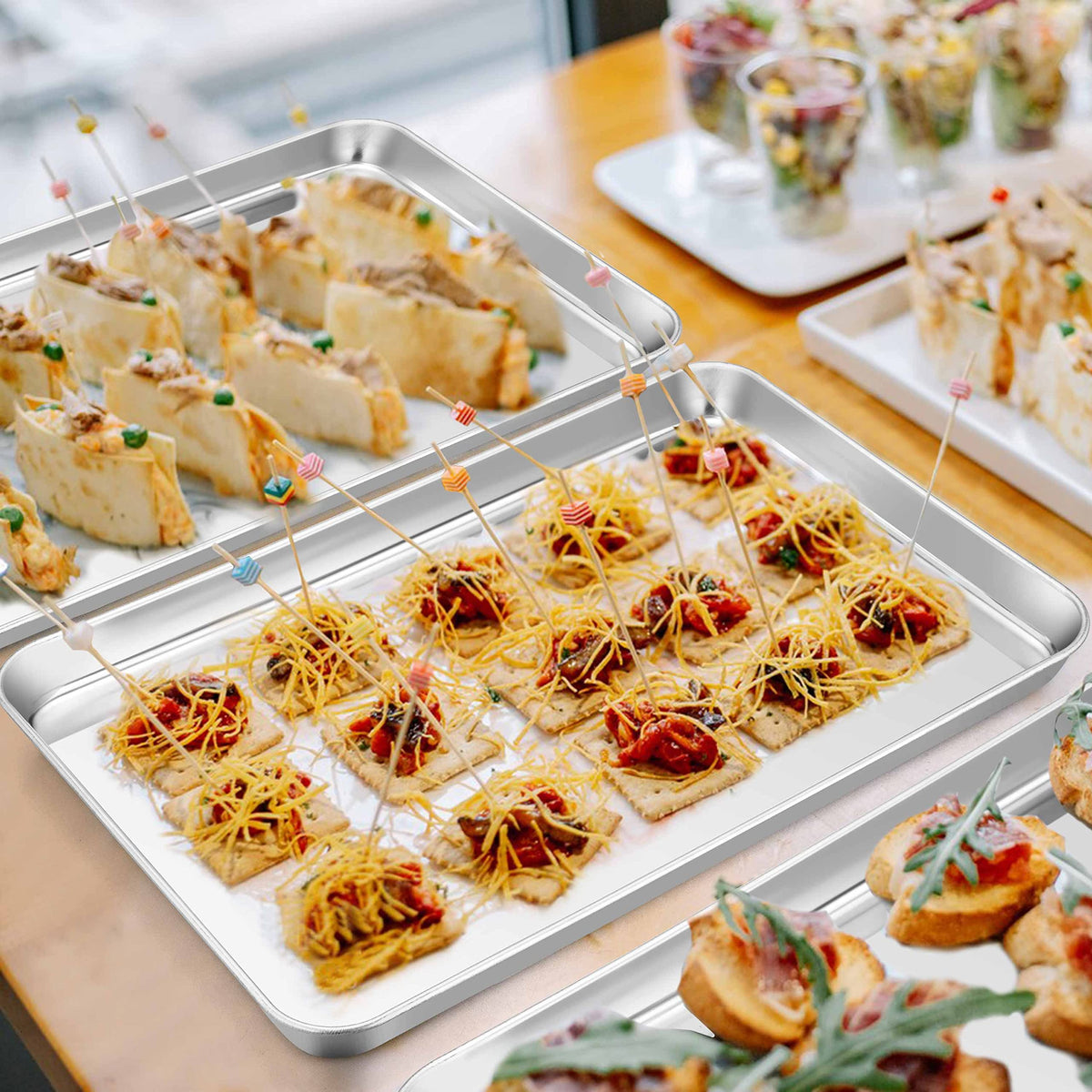 TeamFar dishwasher-safe trays simplify cleanup after roasting or cookies.