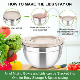 TeamFar five-size bowls set covering prep to serving tasks