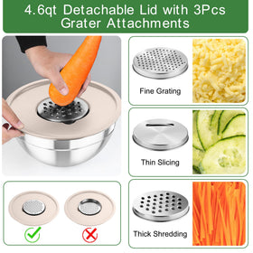 TeamFar three insertable graters for quick grating, shredding, and slicing