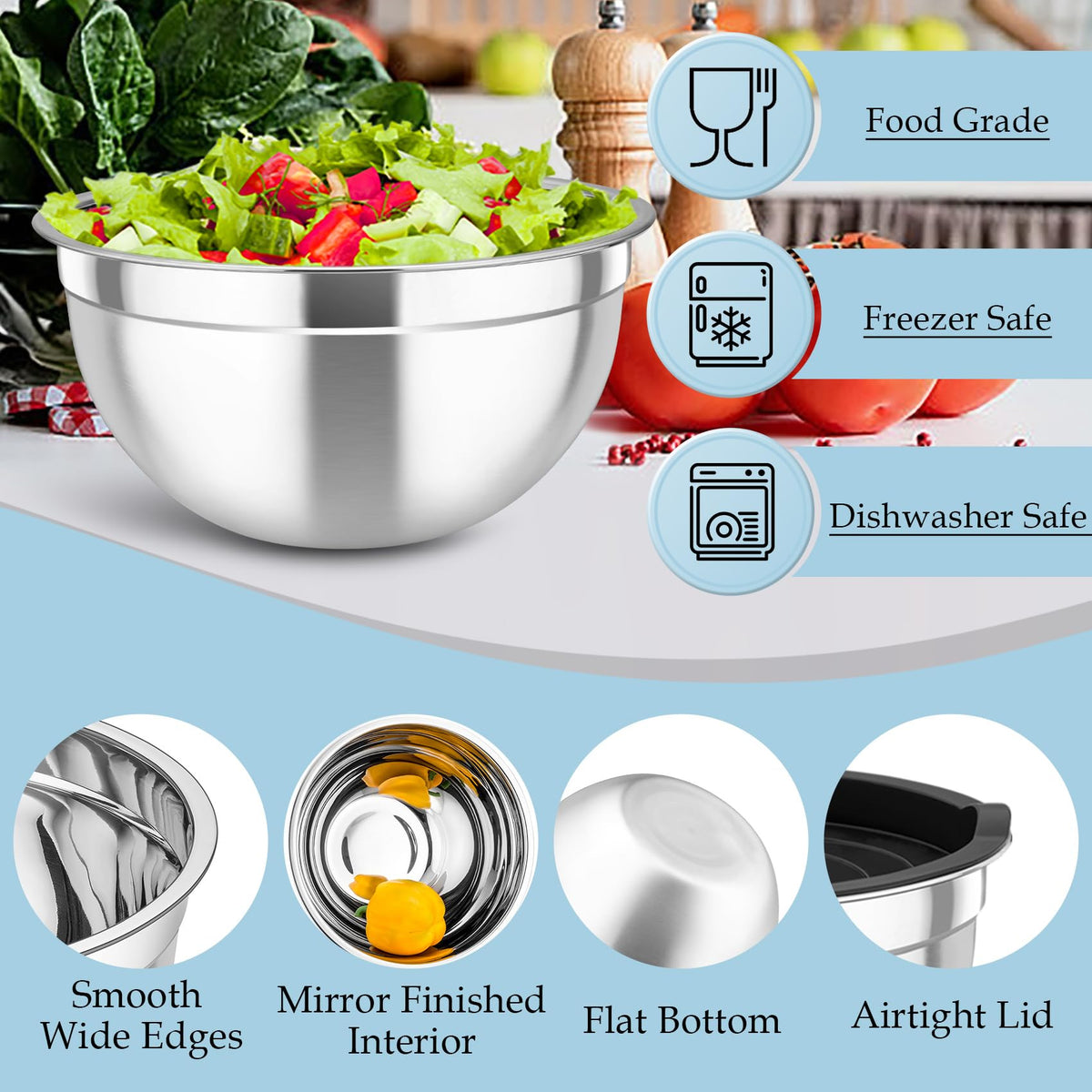TeamFar grater attachments on largest lid enable on-lid shredding.