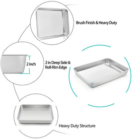 TeamFar lasagna pan in pure stainless steel for long-lasting, toxin-free cooking.