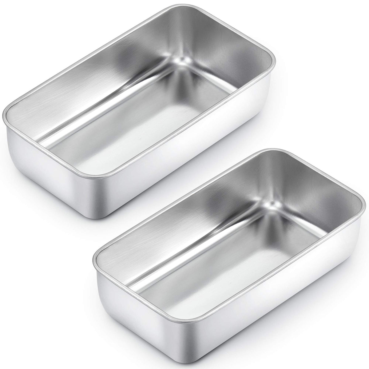 TeamFar loaf pan 9x5 inch outer view highlights sturdy stainless steel construction