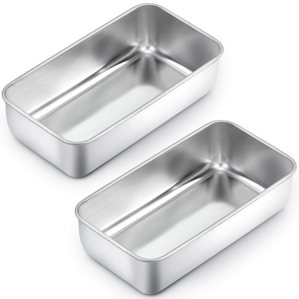 TeamFar loaf pan 9x5 inch outer view highlights sturdy stainless steel construction