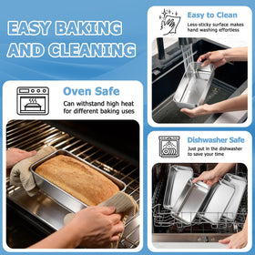 TeamFar loaf pan has 2.5-inch deep sides for well-formed loaves.