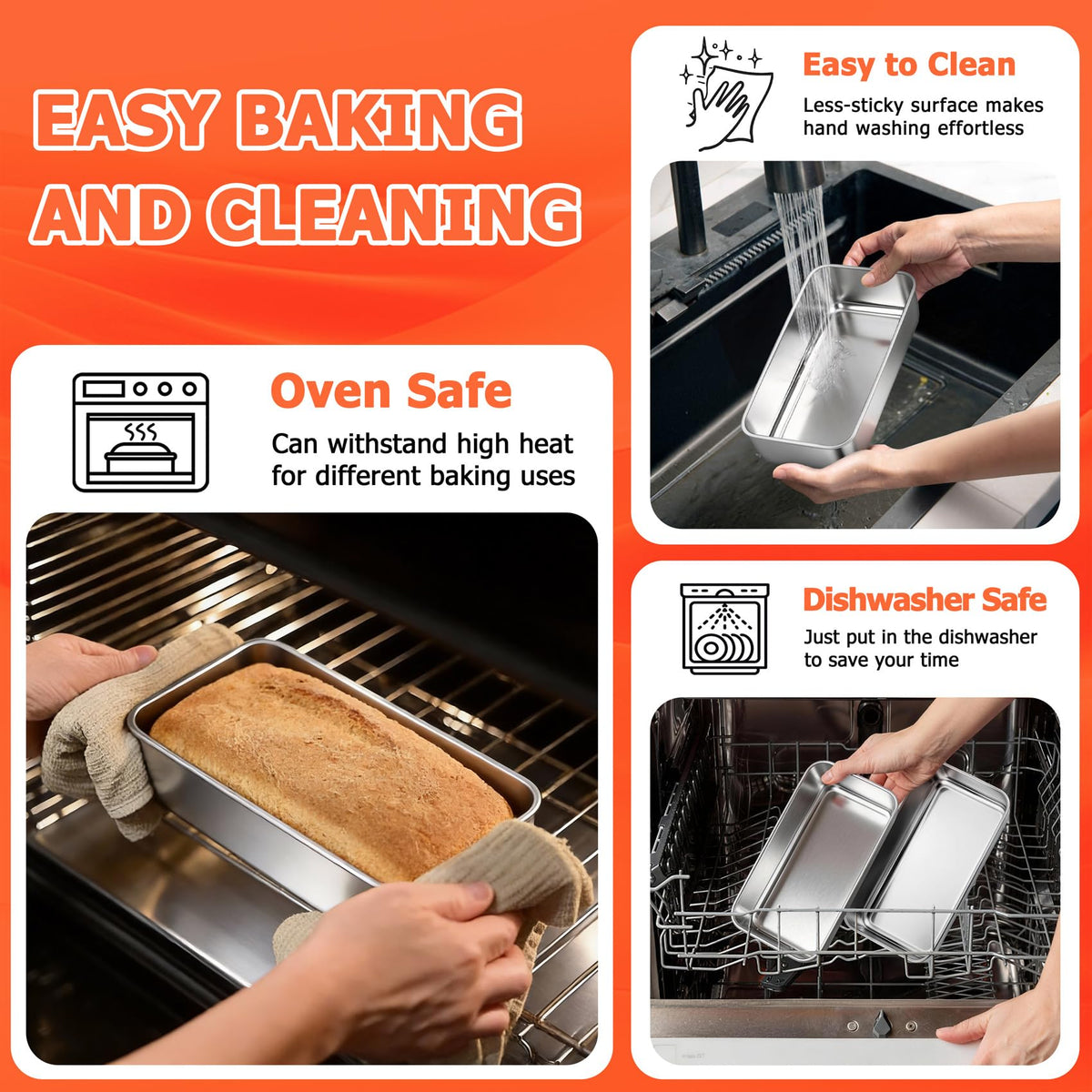 TeamFar loaf pan in oven demonstrates oven-safe performance for hearty baking