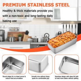 TeamFar loaf pan interior 9x4.7 inch reveals 2.5 inch depth for generous loaves