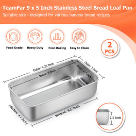 TeamFar loaf pan rolled edge closeup emphasizes comfortable grip and safe handling