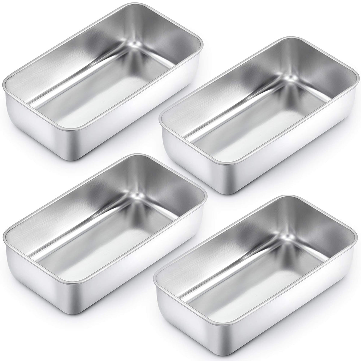 TeamFar loaf pan set shows four pans for baking multiple loaves at once.