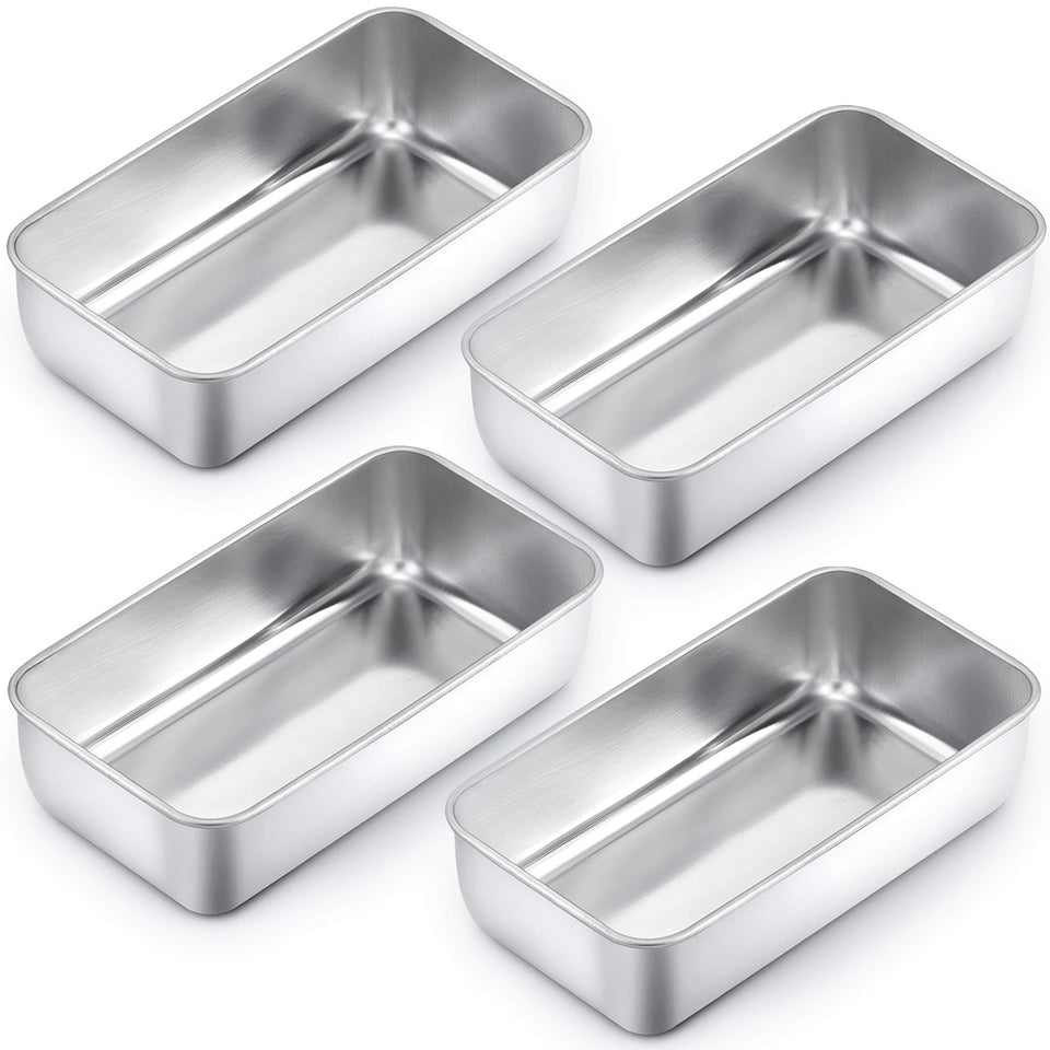 TeamFar loaf pan set shows four pans for baking multiple loaves at once.