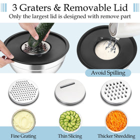 TeamFar 1.5QT nesting bowls with lid for compact storage.