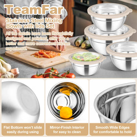 TeamFar 1 qt bowl compact for prep and serving on the go