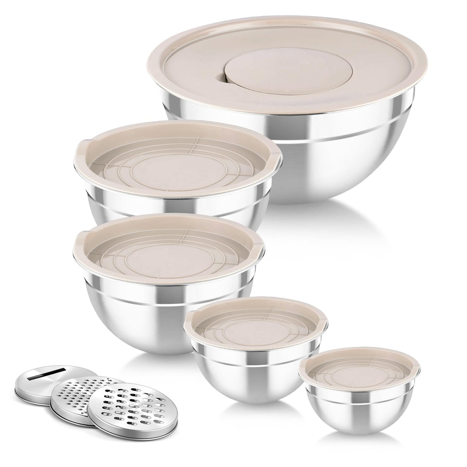TeamFar mixing bowls with airtight lids for secure storage and easy meal prep