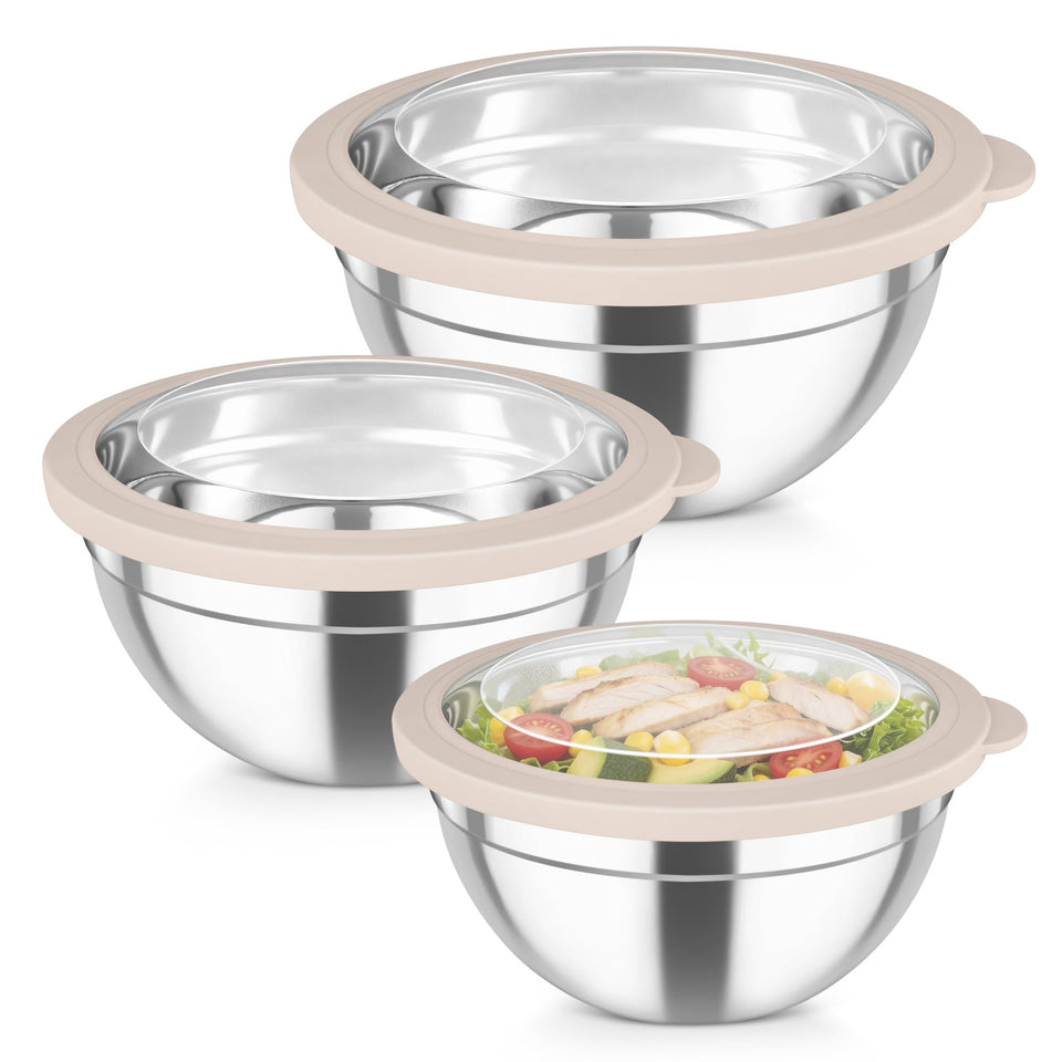 TeamFar mixing bowls with airtight lids in 4.5 qt for sturdy daily prep