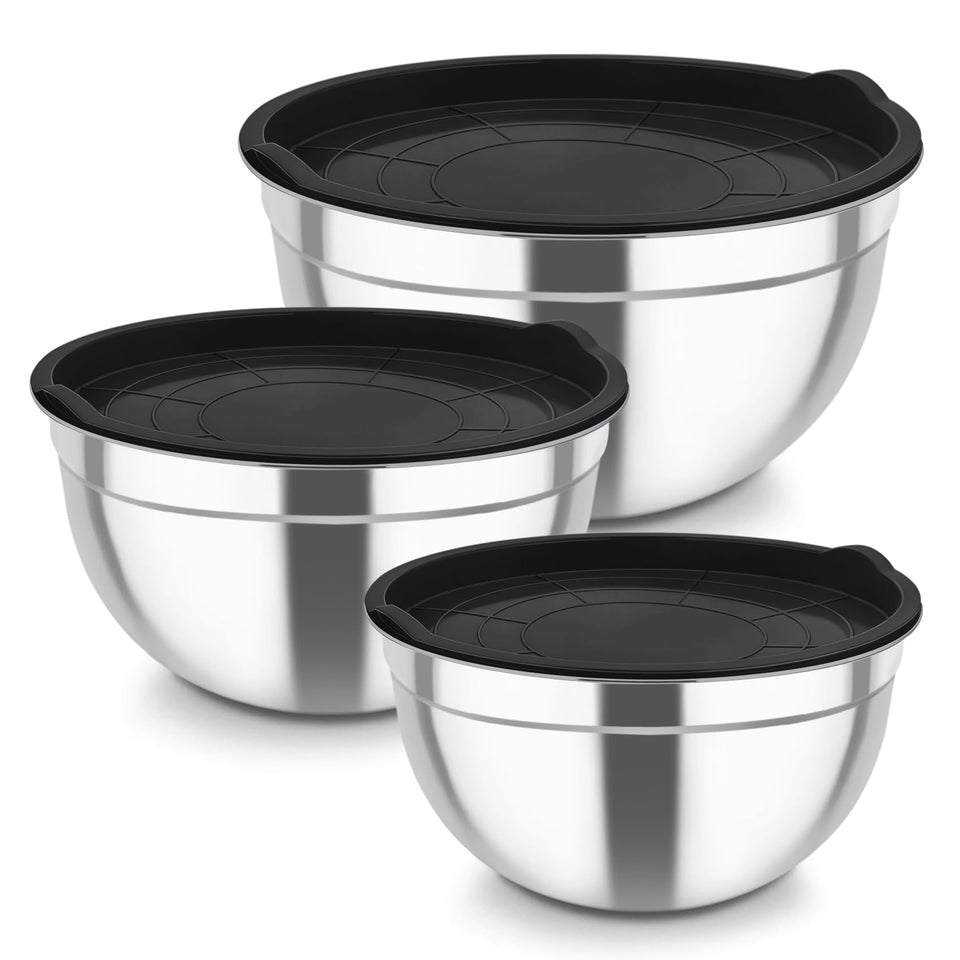 TeamFar mixing bowls set with nesting for compact storage.