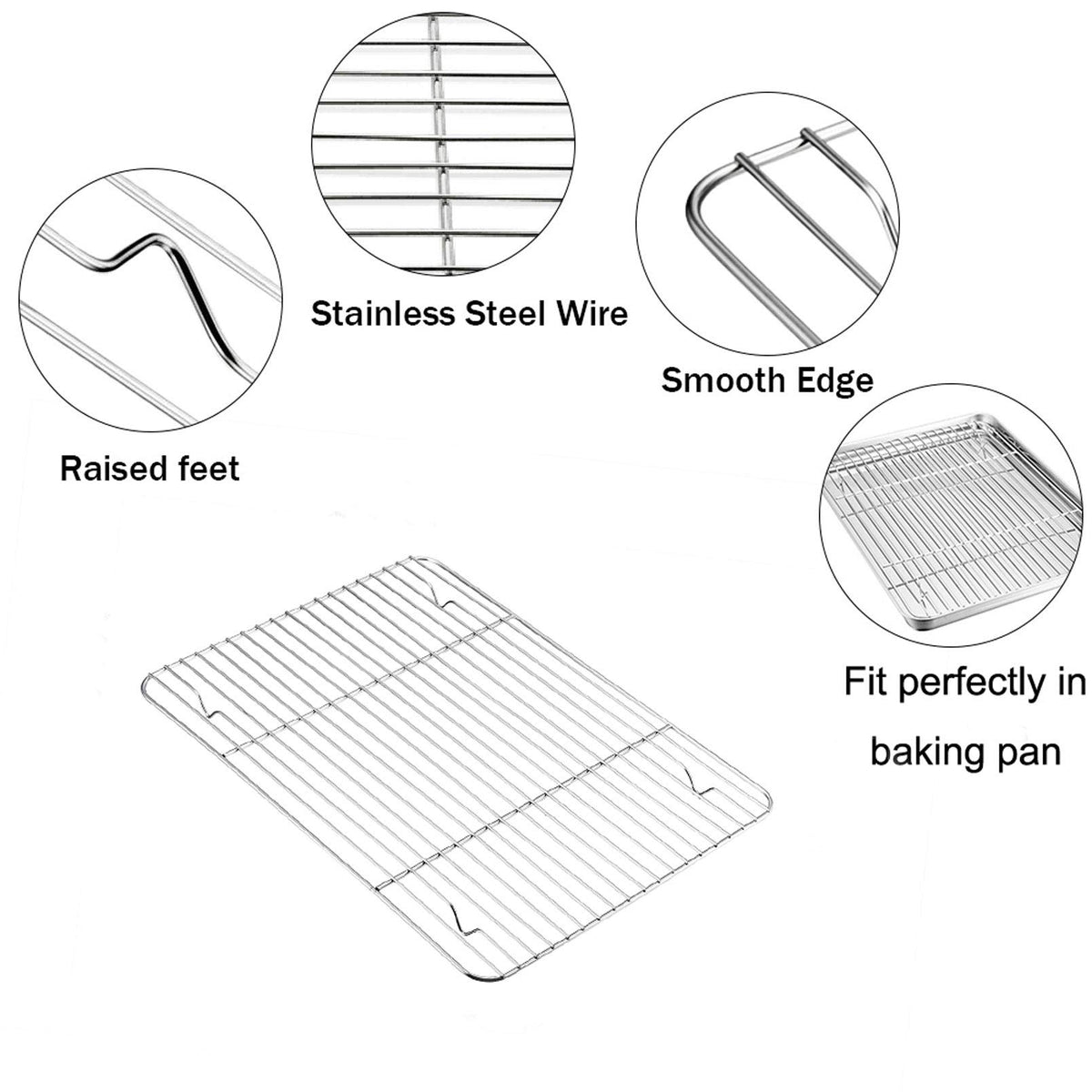 TeamFar baking tray and rack set suitable for multiple uses in the kitchen