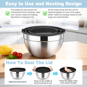 TeamFar 4.6 qt / 3 qt / 1.5 qt trio for versatile kitchen tasks.