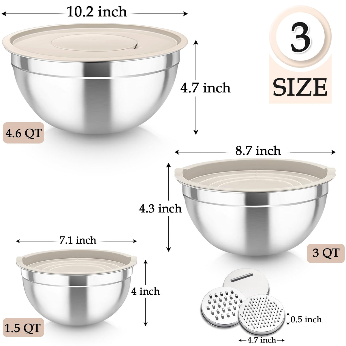 TeamFar nesting bowls stack neatly to save kitchen space