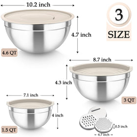 TeamFar nesting bowls stack neatly to save kitchen space