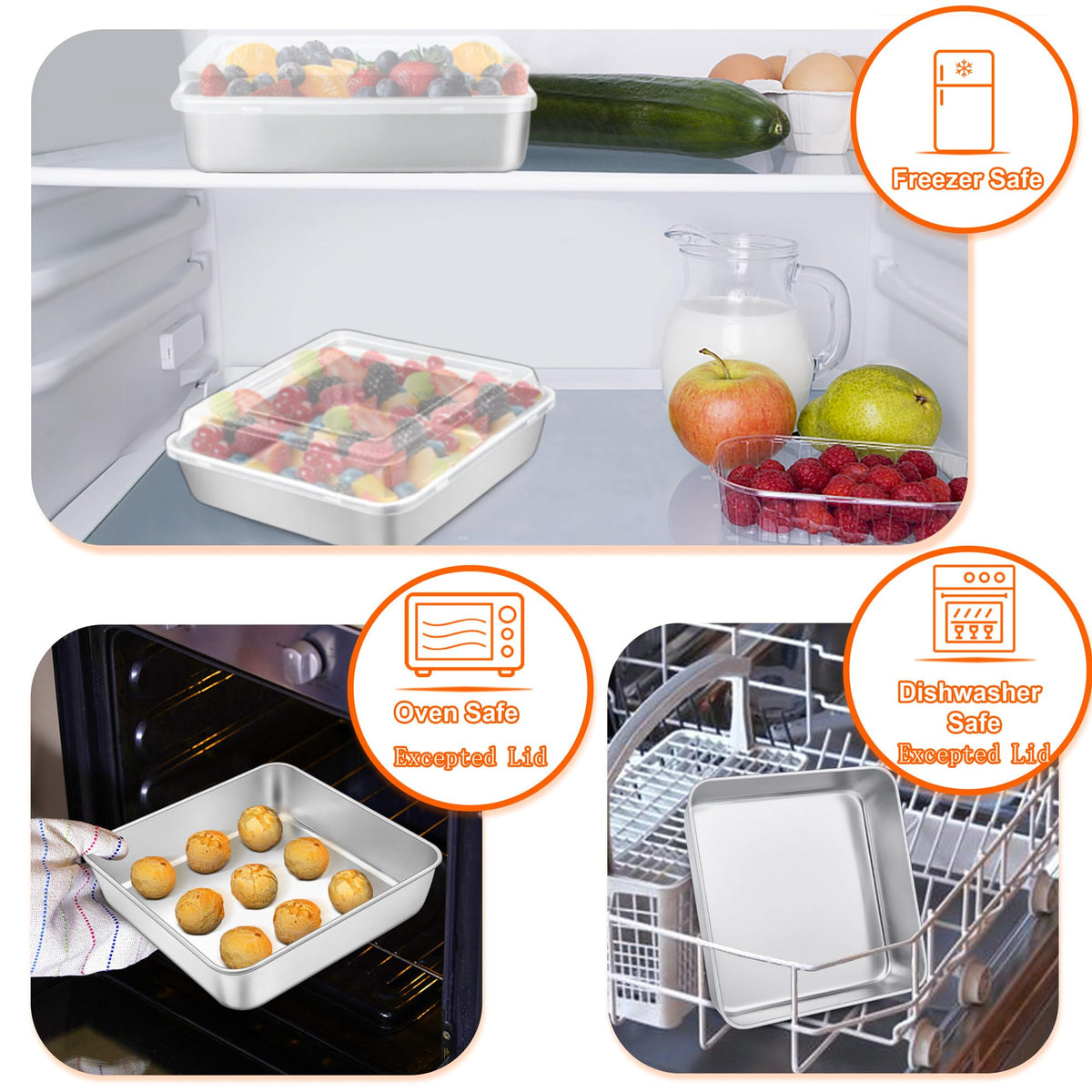 TeamFar one-piece construction minimizes leaks and keeps the oven clean.