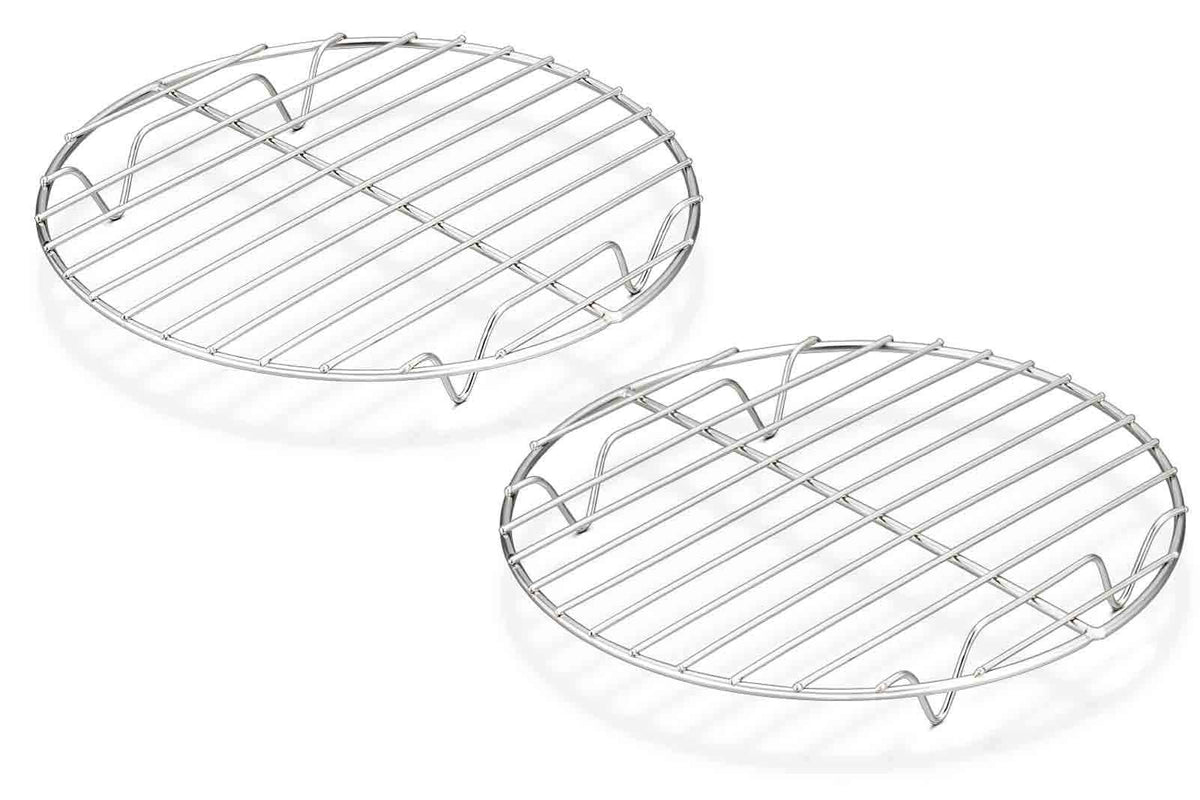TeamFar round cooling rack front view shows sturdy stainless steel, ideal for even cooling.