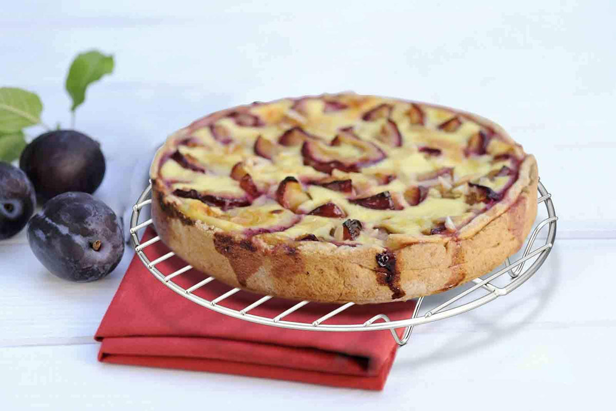 TeamFar round cooling rack shown in a multifunction setup for steaming or baking.
