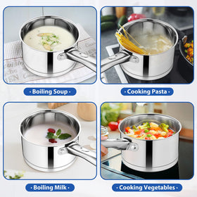 TeamFar vented glass lid lets steam escape to prevent boil-overs.