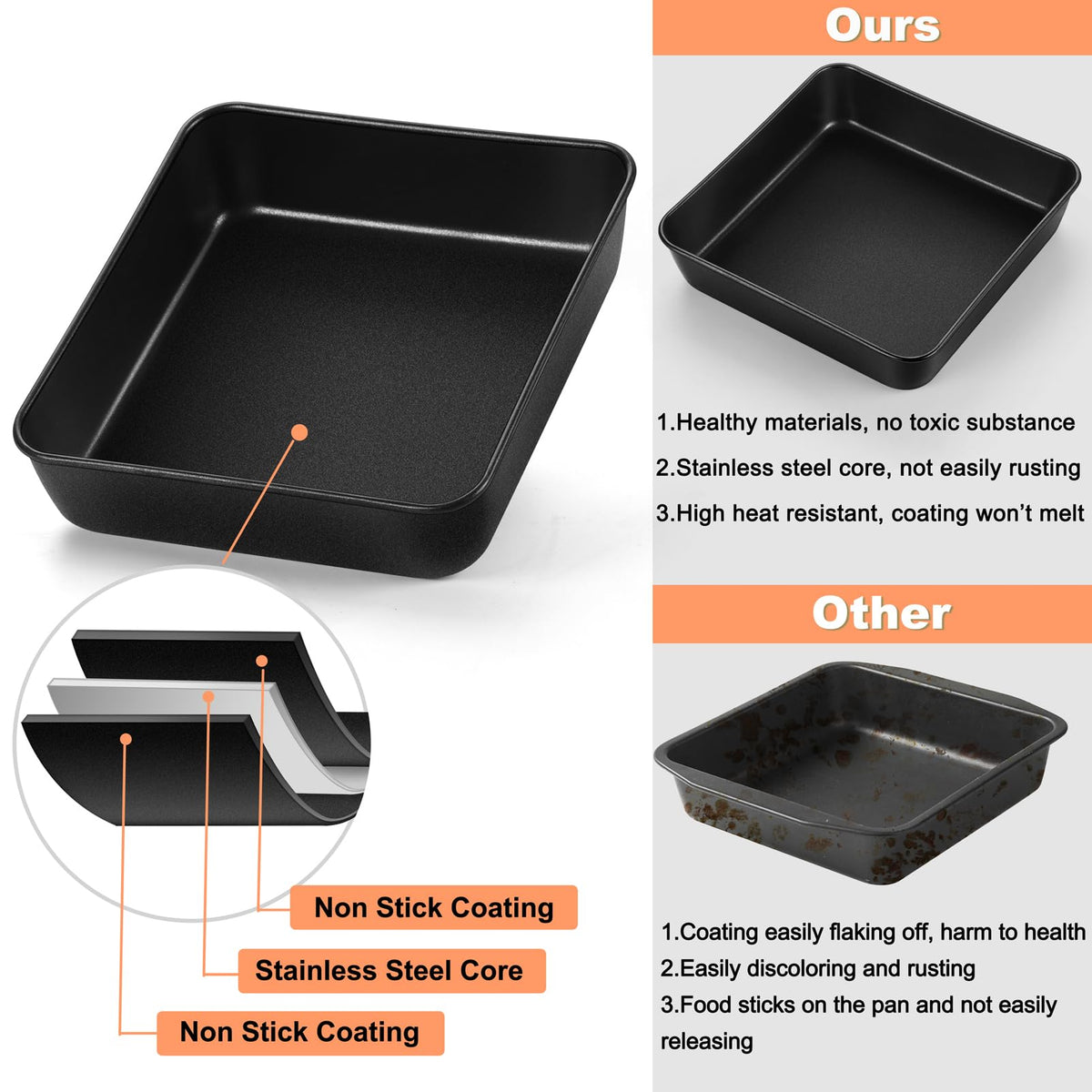 TeamFar see-through lid enables easy storage and quick content identification.