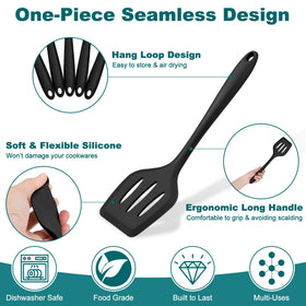 TeamFar silicone soup ladle smooth pour with heat resistance