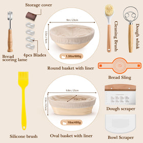 TeamFar sourdough oval basket 10in helps maintain shape during proofing.