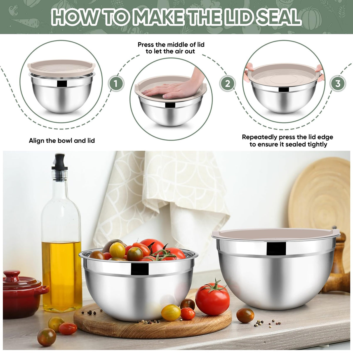 TeamFar stackable bowls save counter and cabinet space