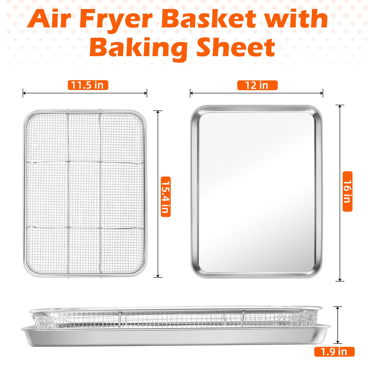 TeamFar stainless steel air fryer basket built to last and resist rust