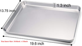 TeamFar stainless steel baking pan, heavy-duty and durable for roasting