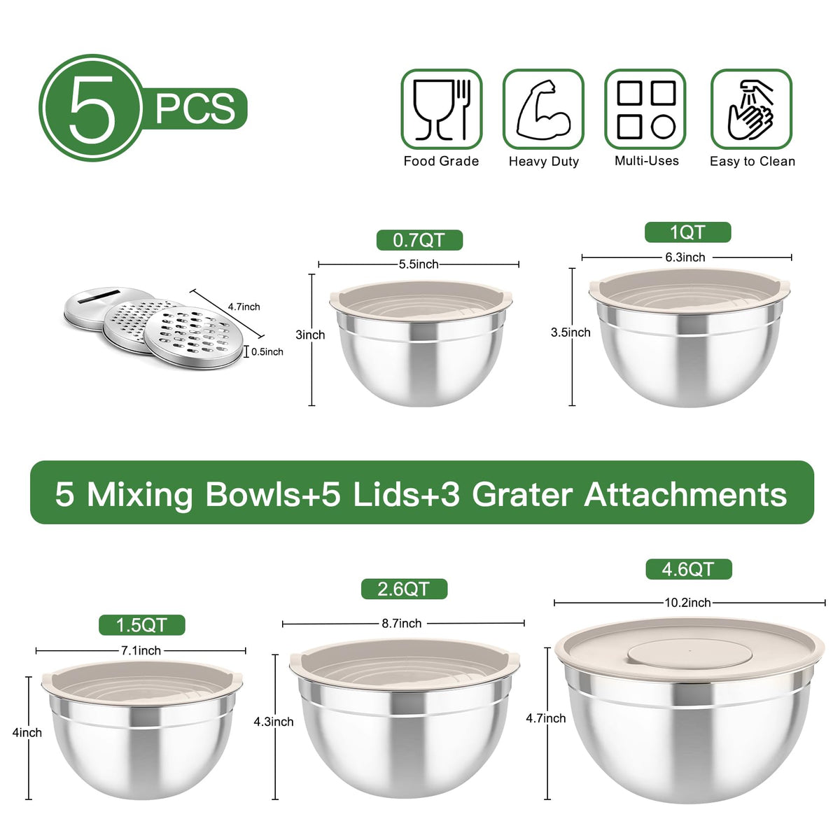 TeamFar stainless steel bowls collection highlighting durability and rust resistance