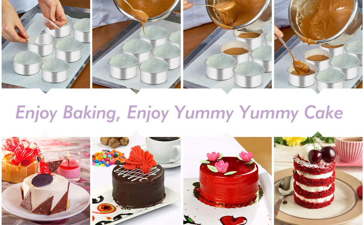 TeamFar stainless steel cake pan for healthy cooking without coatings