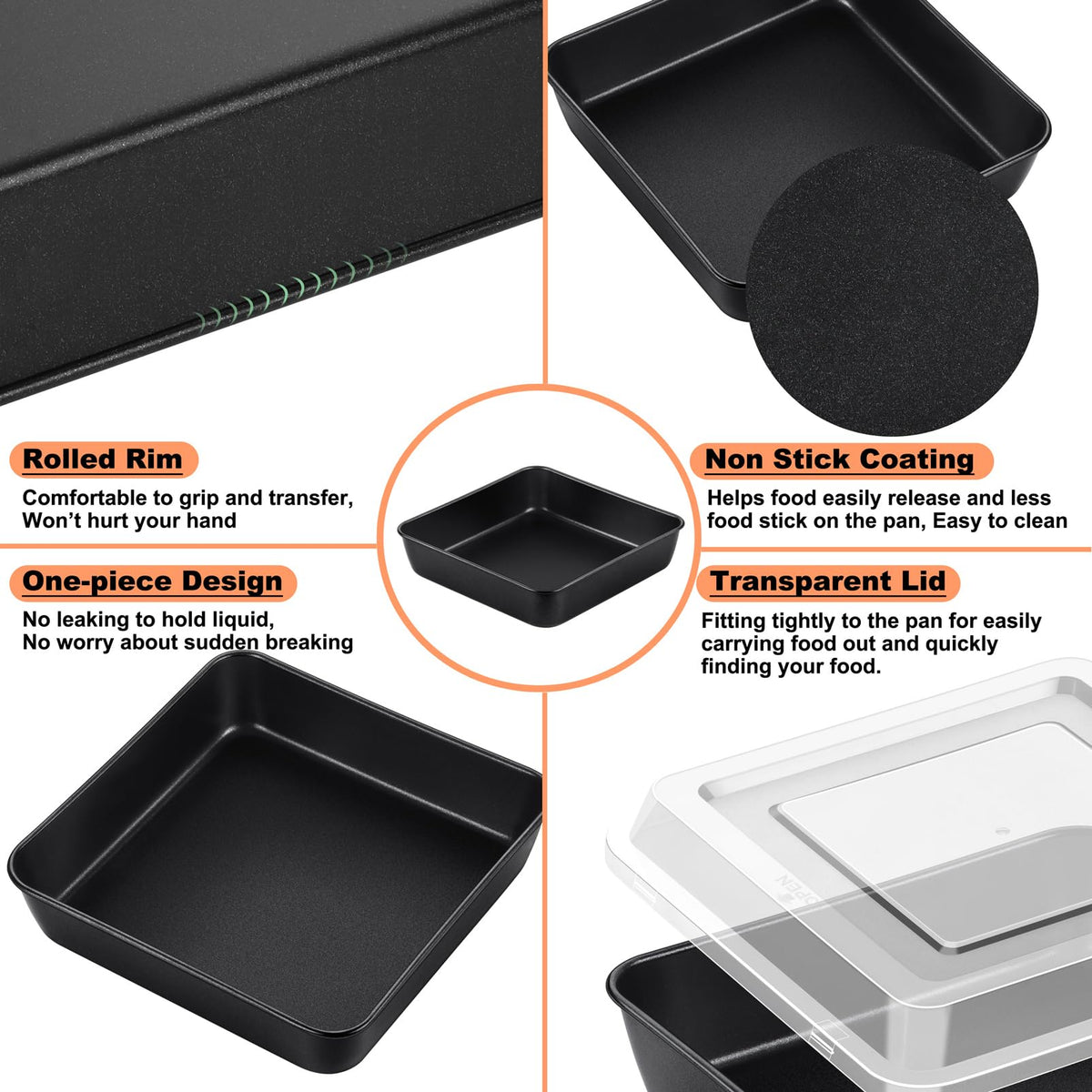 TeamFar stainless steel core emphasizes even heat and durable everyday baking.