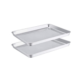 TeamFar mirror-finish toaster oven pan for non-stick browning and easy cleaning
