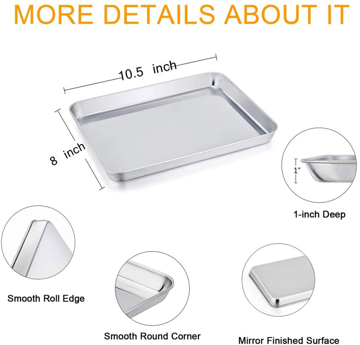 TeamFar toaster-oven-pans-set2-roll-edge prevents spills during roasting