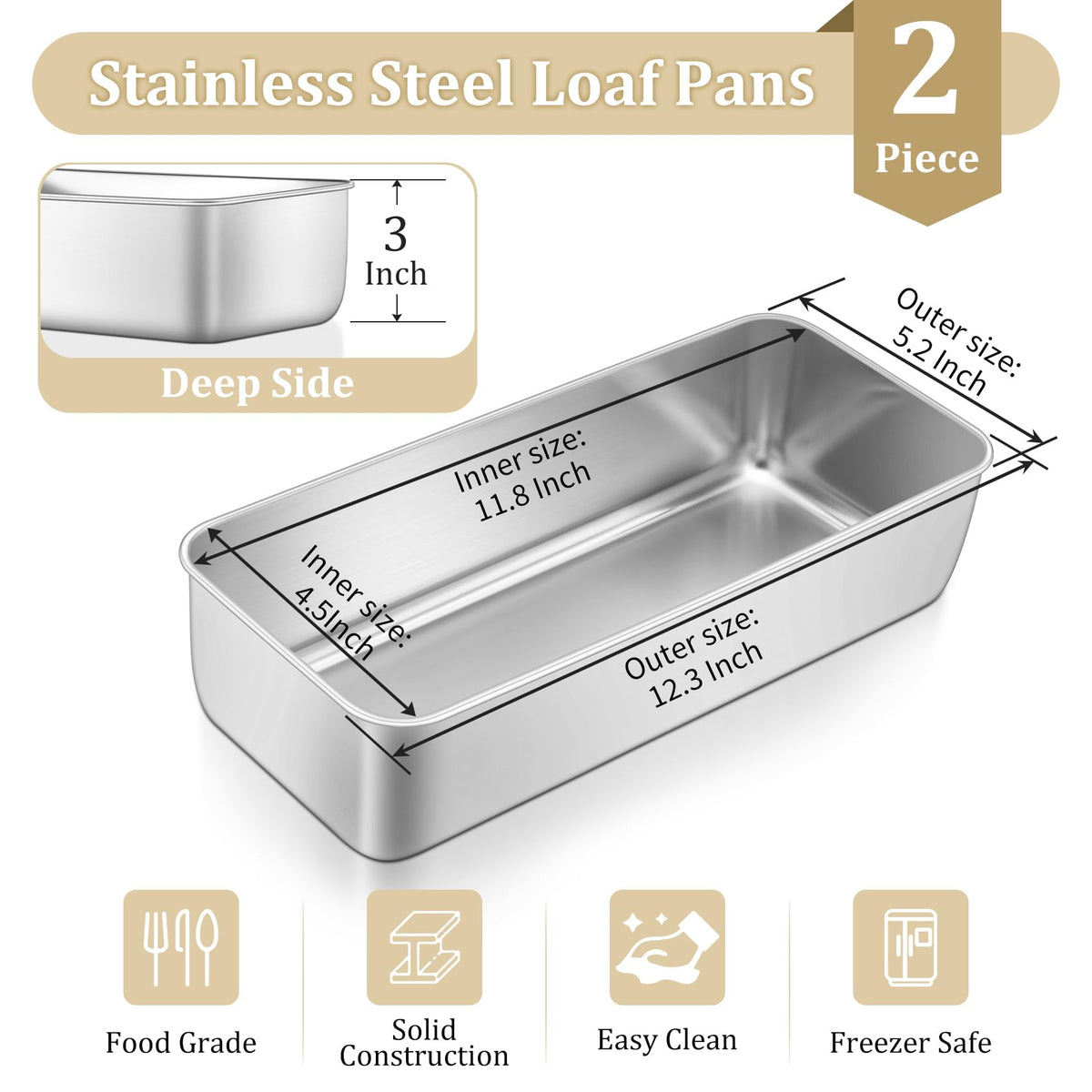 TeamFar two-pack loaf pans in use for bulk baking at home