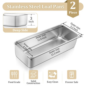 TeamFar two-pack loaf pans in use for bulk baking at home