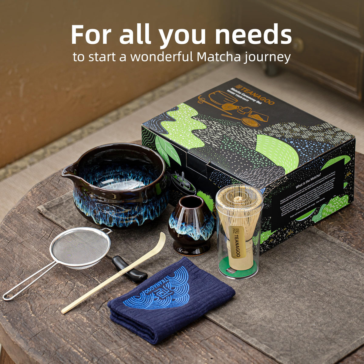 TEANAGOO cotton chakin cloth for clean, mindful whisking