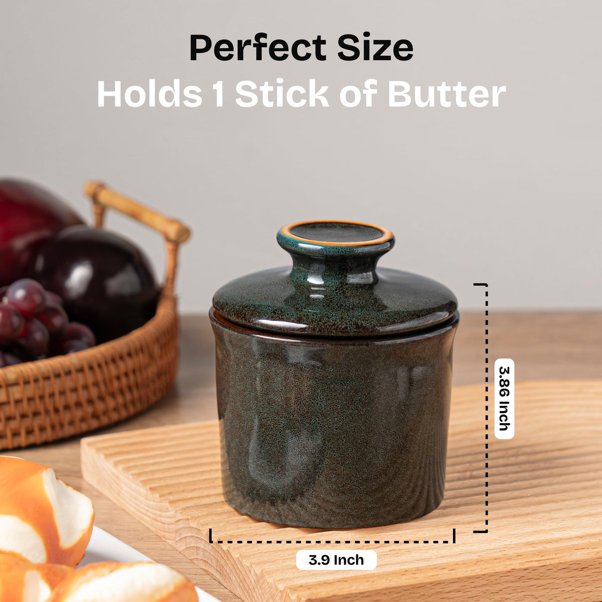 Teapeak countertop butter keeper provides easy access for daily breakfasts.