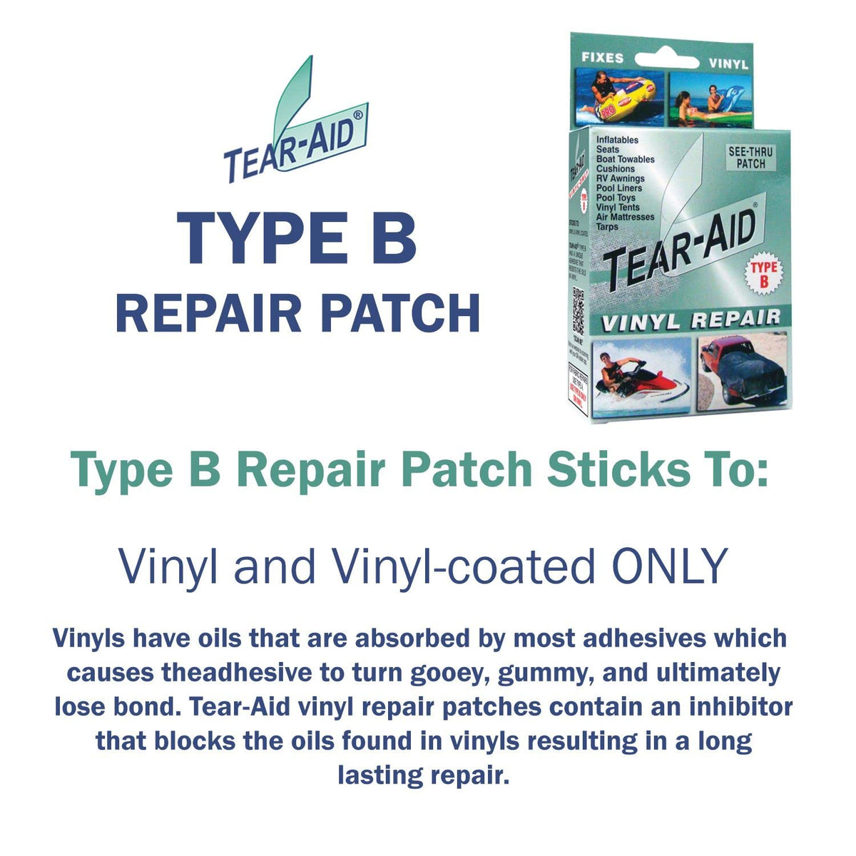 TEAR-AID alcohol pads for surface prep before patching.