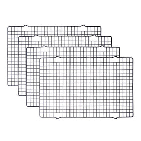 Tebery 4-pack black heavy-duty wire cooling rack for even air circulation.