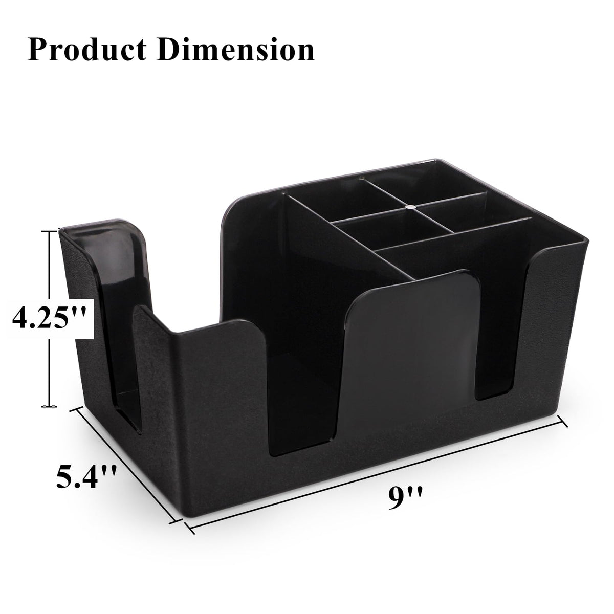 Tebery caddy features dual napkin slots for easy loading and restocking