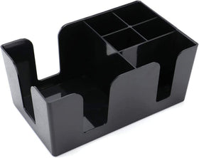 Pebbled black plastic Tebery bar caddy adds elegance and durability