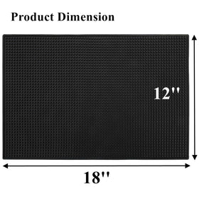 Tebery bar mat 18x12 side view highlights flexible rubber that resists heat